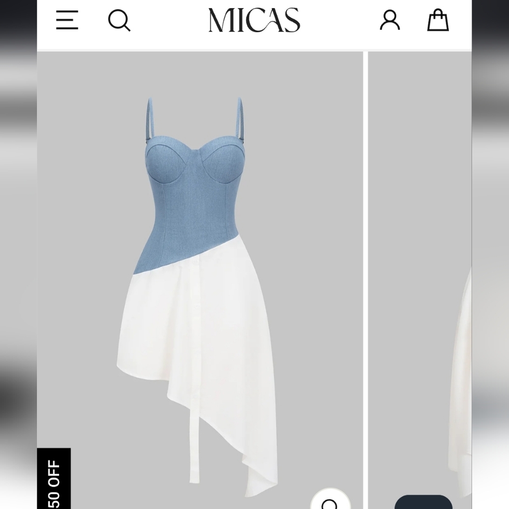 Stylish Blue and White Women's Dress